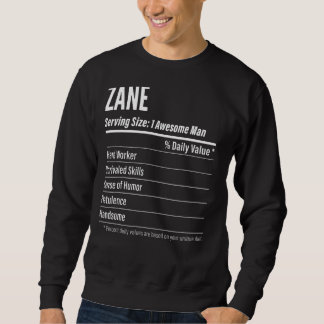 Zane Serving Size Nutrition Label Calories Sweatshirt