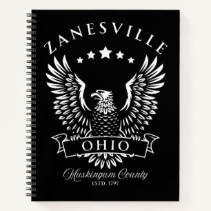 Zanesville Muskingum Landkreis Ohio Vintag Eagle Notizbuch