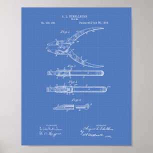 Zange 1893 Patent Kunst Blaupause Poster