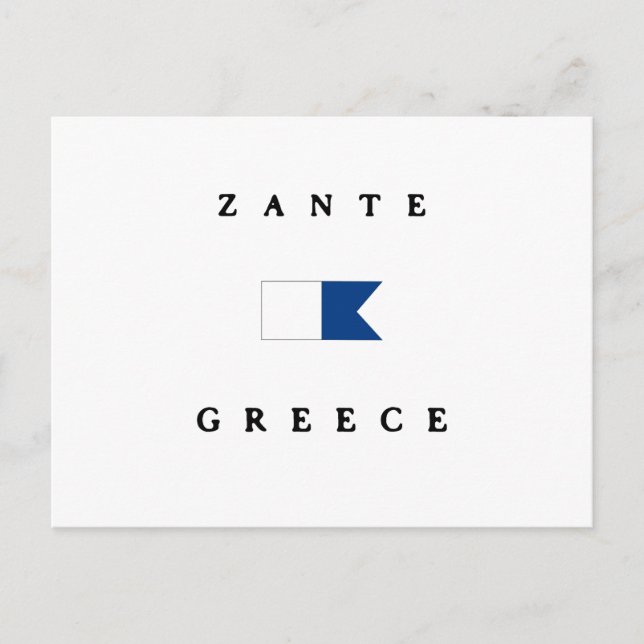 Zante Greece Alpha Dive Flag Postkarte (Vorderseite)