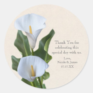 Zantedeschia Blumen Floral Elegante Hochzeitsbräut Runder Aufkleber