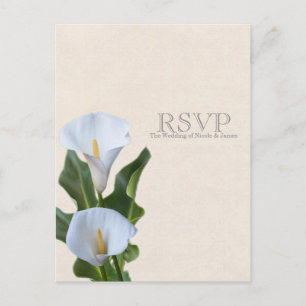 Zantedeschia Blumen Florale Elegante Hochzeit RSVP Einladungspostkarte
