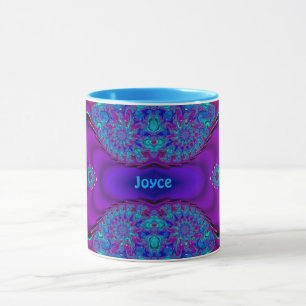 ~ Zany 3D ~ Blue, Green und Lila Tasse JOYCE