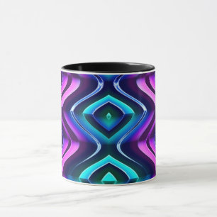 ~ Zany 3D Fraktal ~ Lila Aqua Black ~ Tasse