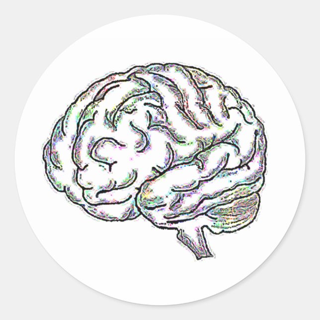 Zany Brainy Runder Aufkleber (Vorderseite)