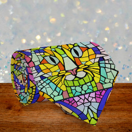 Zany Cat in many Colors - Fun Mosaik auf fröhlich Krawatte