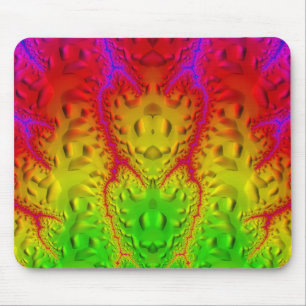 ~ Zany Shades Lila Rotes Gelbes Fraktal Mousepad