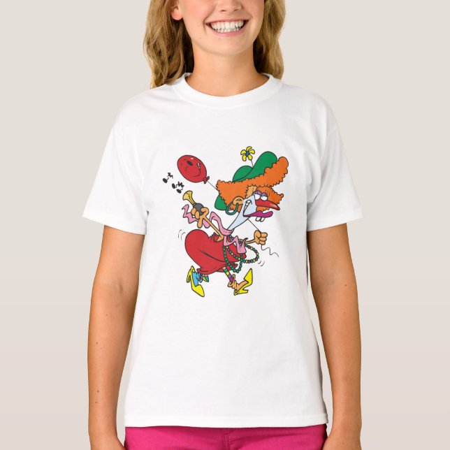 Zany Woman Running Clown T-Shirt (Vorderseite)