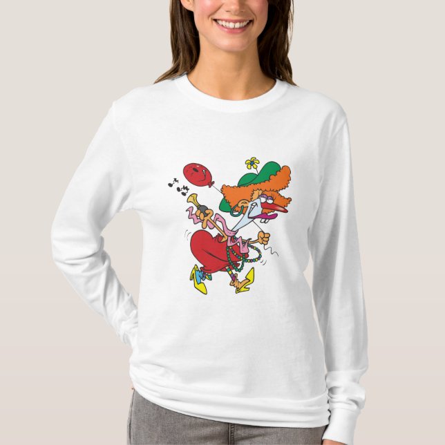 Zany Woman Running Clown T-Shirt (Vorderseite)