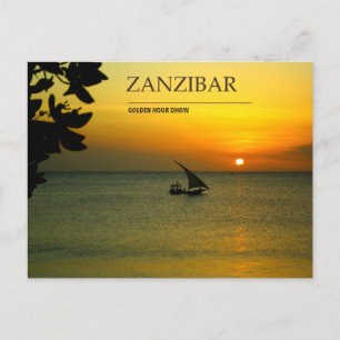 Zanzibar-Dhow bei Sonnenuntergang Goldene Stunde Postkarte