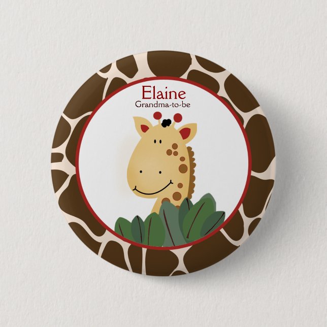 ZANZIBAR GIRAFFE DRUCKNAME TAG Custom Button (Vorderseite)
