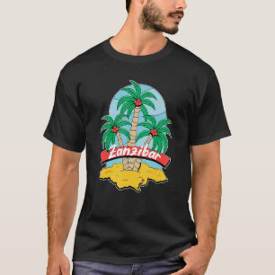 Zanzibar Palm Beach Surfen Souvenir Strandurlaub T-Shirt