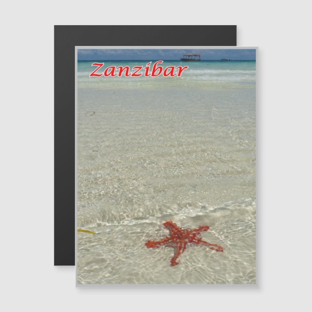 Zanzibar - Sea View - Starfish - Magnetkarte (Vorne/Hinten)