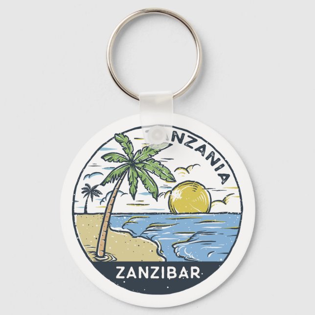 Zanzibar Tanzania Vintage Schlüsselanhänger (Vorderseite)