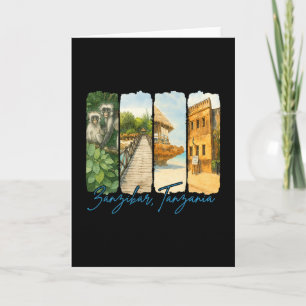 Zanzir Tansania Reisereise Pinselstrich Souvenir Karte
