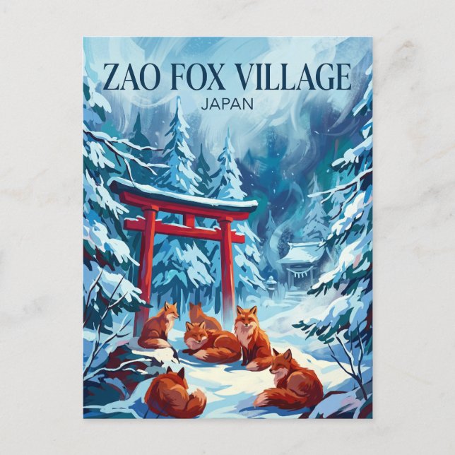 Zao Fuchs-Dorf Japan Postkarte (Vorderseite)