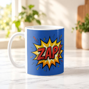 ZAP Comic Book Pop Art Blau Tasse
