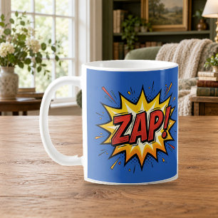 ZAP Comic Book Pop Art Blau Tasse