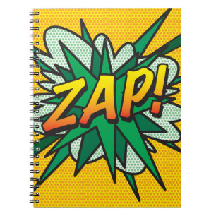 ZAP Fun Retro Comic Book Notizblock