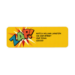 ZAP Fun Retro Comic Book Pop Art-Adresse