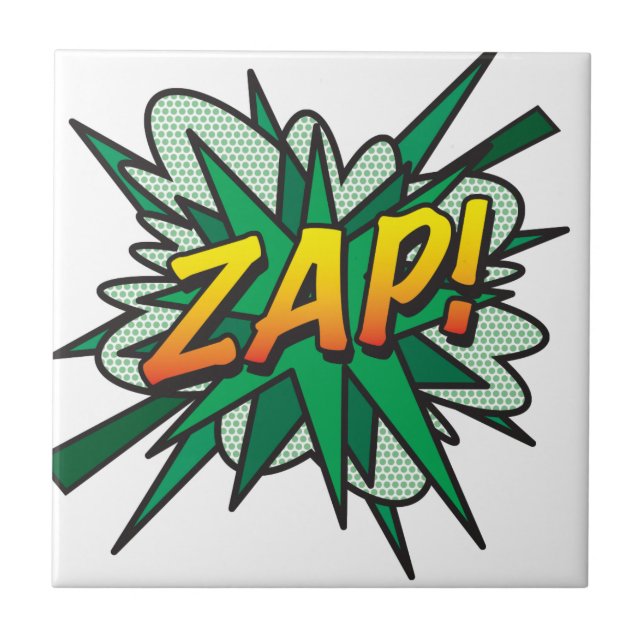 ZAP Fun Retro-Comic-Book-Pop-Art Fliese (Vorderseite)