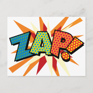 ZAP Fun Retro Comic Book Pop Art Postkarte