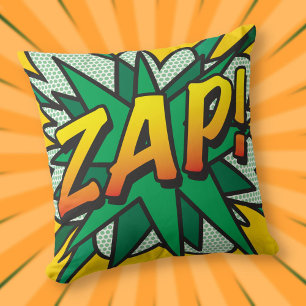 ZAP Fun Retro Comic Pop Kunst, Dichtung und Musik Kissen