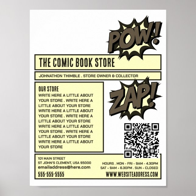 Zap & Pow - Comic Book Store/Collector Poster (Vorne)