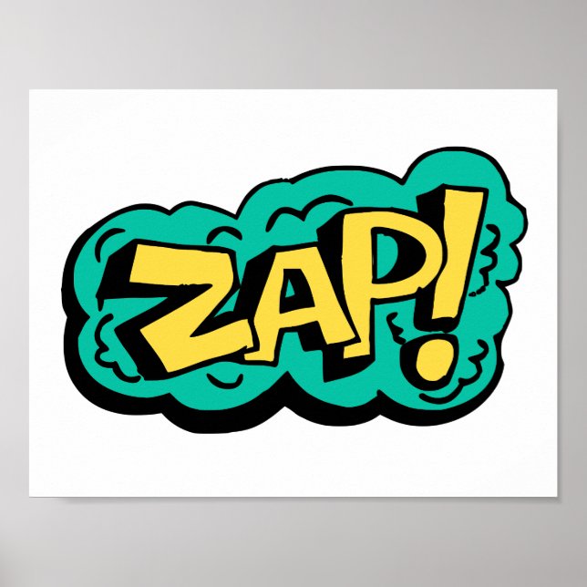 ZAP speech bubble word, hand drawn illustration Poster (Vorne)