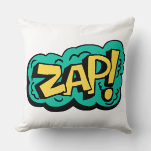 ZAP-Sprechblasenwort, handgezeichnete Illustration Kissen
