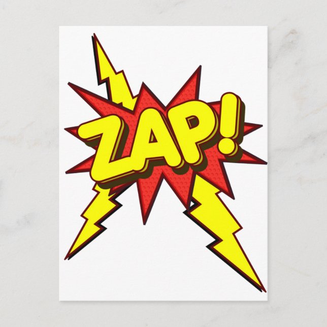 Zap, Zing, Pow! Postkarte (Vorderseite)