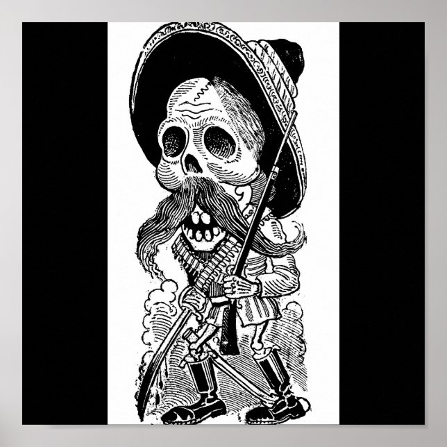 Zapatista Calavera. c. Anfang des 19. Jahrhunderts Poster (Vorne)