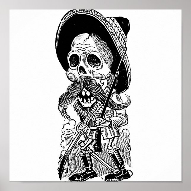 Zapatista Calavera. c. Anfang des 19. Jahrhunderts Poster (Vorne)