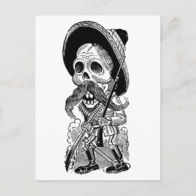 Zapatista Calavera. c. Anfang des 19. Jahrhunderts Postkarte (Vorderseite)