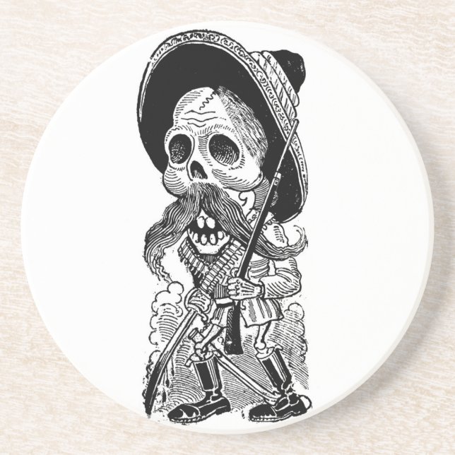Zapatista Calavera. c. frühes 1900's. Mexiko Untersetzer (Vorne)