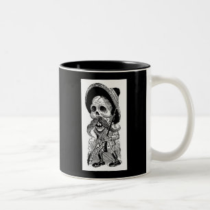 Zapatista Calavera. c. frühes 1900's. Mexiko Zweifarbige Tasse