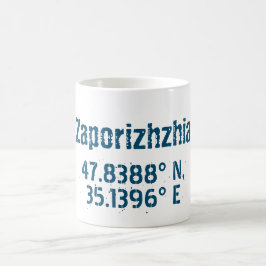 Zaporizhzhia Latitude & Longitude beunruhigt Kaffeetasse
