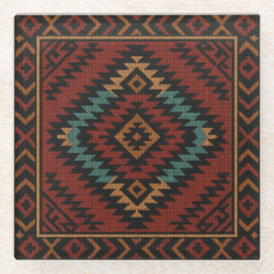 Zapotec Folk Art Geometric Diamond Glass Untersetz Glasuntersetzer