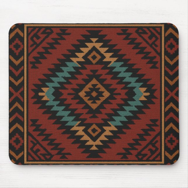 Zapotec Folk Art Geometric Diamond Mouse Pad Mousepad (Vorne)