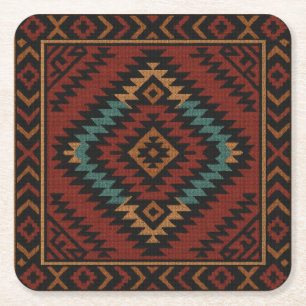 Zapotec Folk Art Geometric Diamond Paper Untersetz Rechteckiger Pappuntersetzer