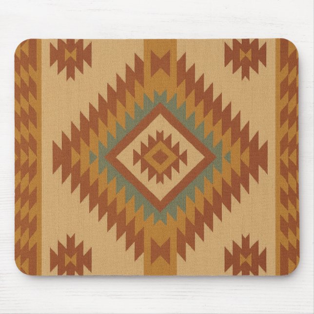 Zapotec Folk Art Neutral Geometric Mouse Pad Mousepad (Vorne)