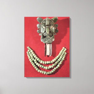 Zapotec pectoral, die Maskenform, die die Leinwanddruck