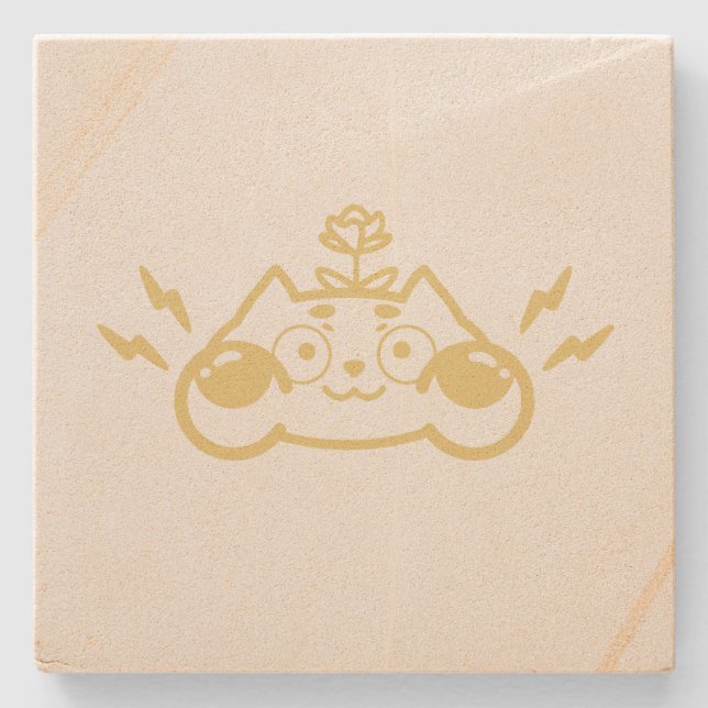 Zappy Chip the Cute Chipmunk Steinuntersetzer (Vorderseite)