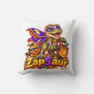 ZapSaur Dinosaur Süßer Superheld Halloween Kinder Kissen