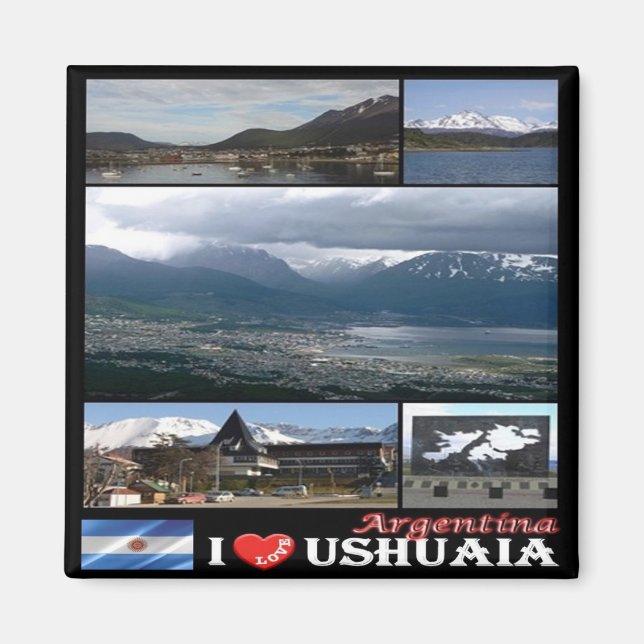 zAR008 USHUAIA I Liebe, Mosaik, Argentinien, Kühls Magnet (Vorne)