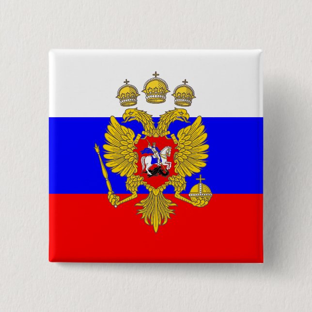 Zar von Muscovia, Russland-Flagge Button (Vorderseite)