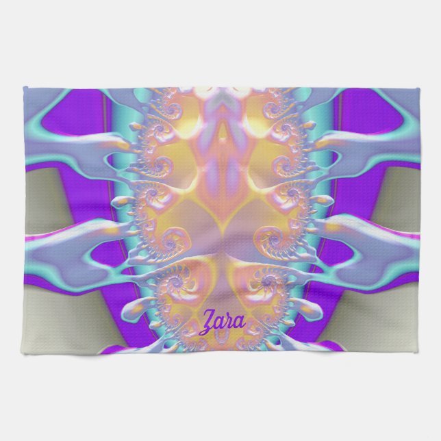 ZARA ~3D Paint Spill ~ Fraktal Design ~ Geschirrtuch (Horizontal)