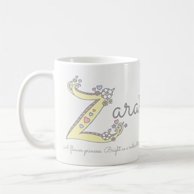 Zara dekorative Z Monogramm-Tasse Namensbedeutung Kaffeetasse (Links)
