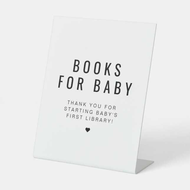 ZARA Moderne Minimalistische Bücher für Babysignat Sockelschild (Vorderseite)