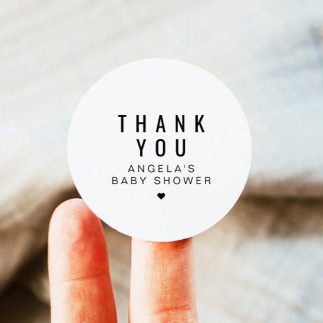 ZARA Simple Modern Minimalistisch Baby Shower Gevo Runder Aufkleber (Von Creator hochgeladen)